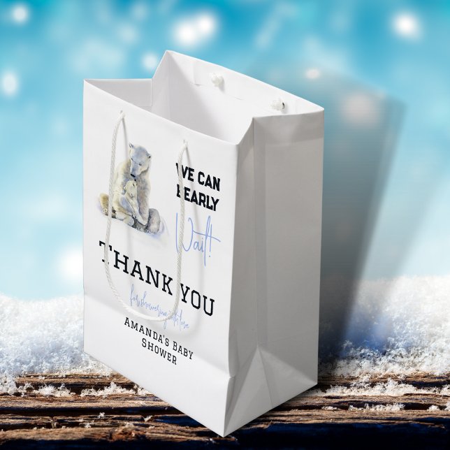 Bear Blue Boy Winter Baby Showdusche Mittlere Geschenktüte (Von Creator hochgeladen)