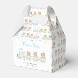 Bear Blue Train Baby Dusche Vielen Dank Geschenkschachtel