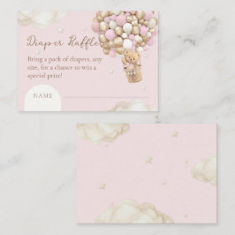 Bear Boho Girl Pink Babydusche Windelwindeln Begleitkarte