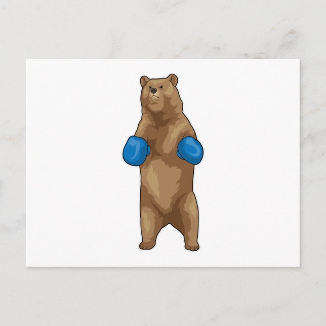 Bear Boxer Boxhandschuhe Postkarte (Vorderseite)