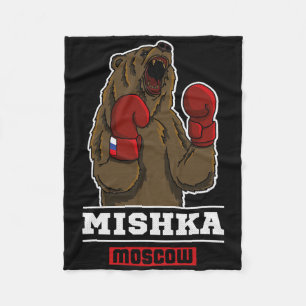 Bear Boxing Russland Usr Propaganda Sprichwort Fleecedecke