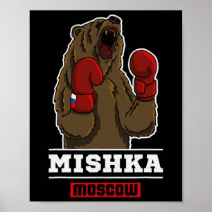 Bear Boxing Russland Usr Propaganda Sprichwort Poster