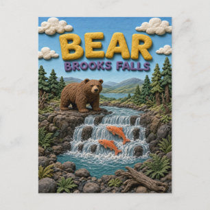 Bear Brooks Falls Modern KlayKoo Postkarte