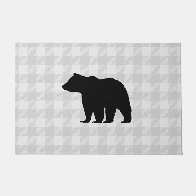 Bear Buffalo Karo Muster Herbst Fußmatte (Vorderseite)