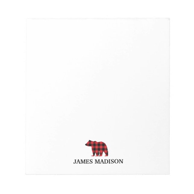Bear Buffalo Karo Notizblock (Vorderseite)