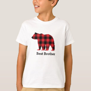 Bear Buffalo Karo Pattern Silhouette Kinder T-Shirt