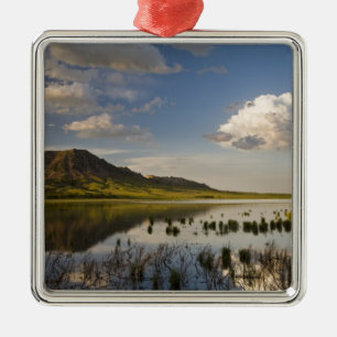 Bear Butte spiegelt sich in Bear Butte Lake in der Silbernes Ornament