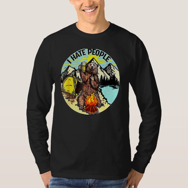 Bear Camping, das ich hasse Leute Tee (Vorderseite)
