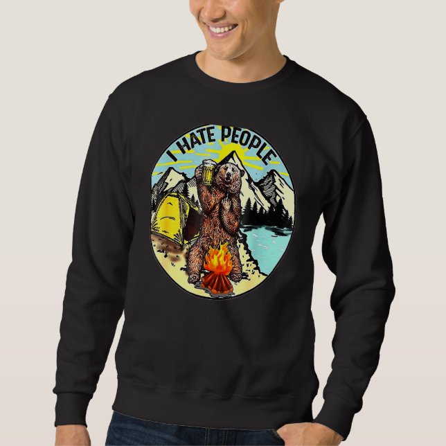 Bear Camping, das ich hasse Leute Tee (Vorderseite)