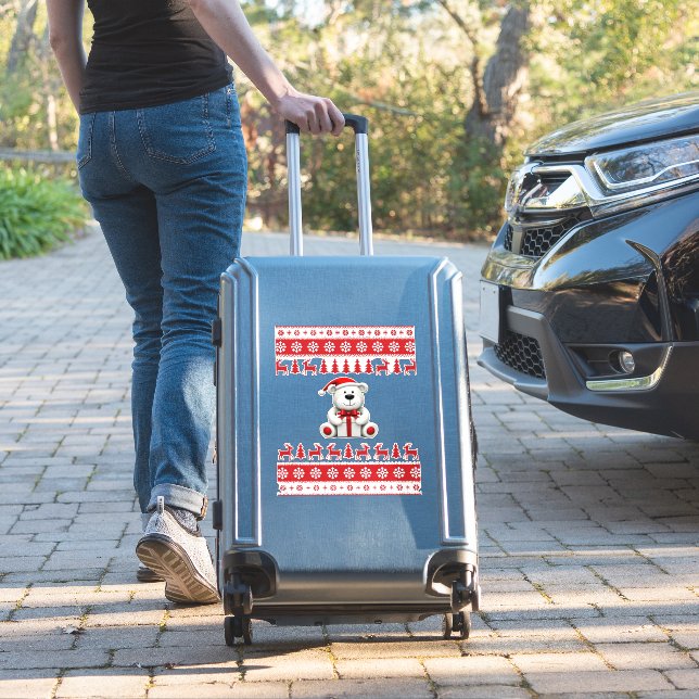 Bear Christmas Christmas (1) Aufkleber (Koffer Insitu)