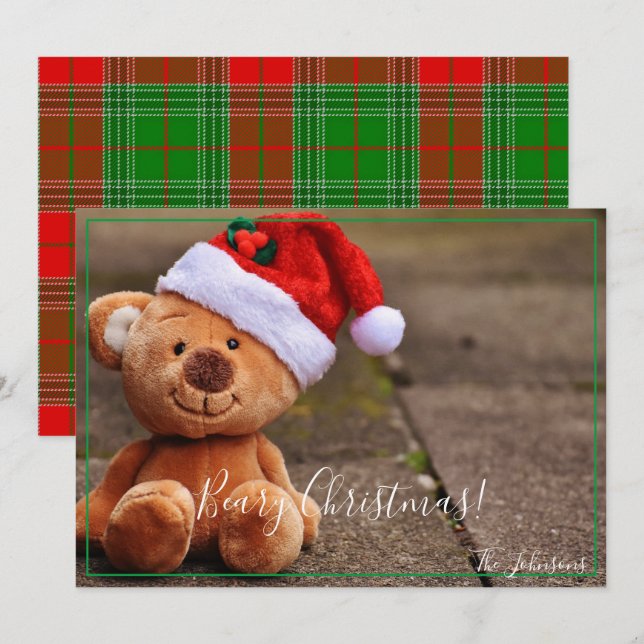 Bear Christmas Einladung (Vorne/Hinten)