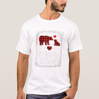 Bear Christmas Pajama Red Kariert T-Shirt