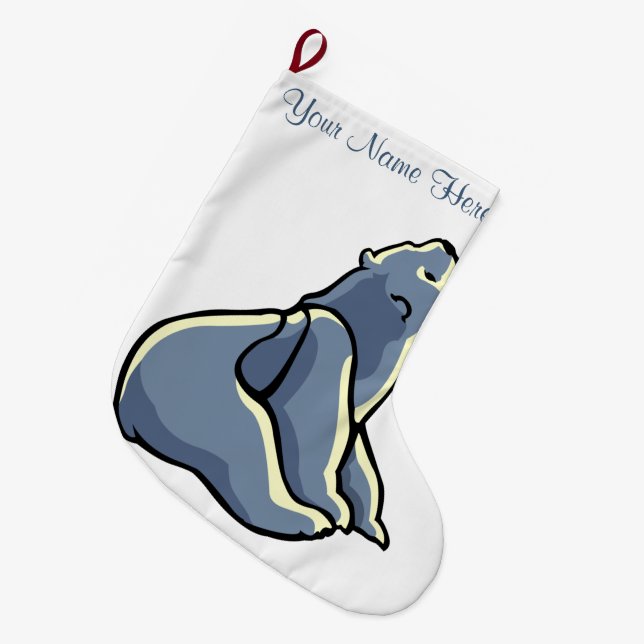 Bear Christmas Strumpf Custom Bären Cub Strumpf Großer Weihnachtsstrumpf (Vorderansicht (hängend))