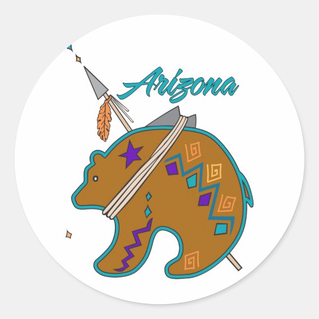 Bear Clan Arrow Runder Aufkleber (Vorderseite)