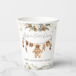 Bear ClothestLine Cold Outside Babydusche Pappbecher