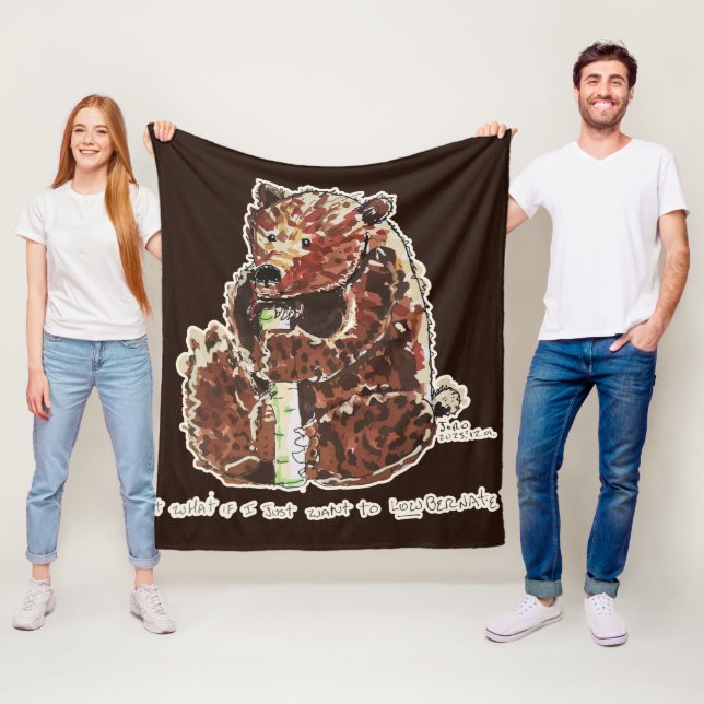 Bear Contemplates Hibernation Fleecedecke (Beispiel)