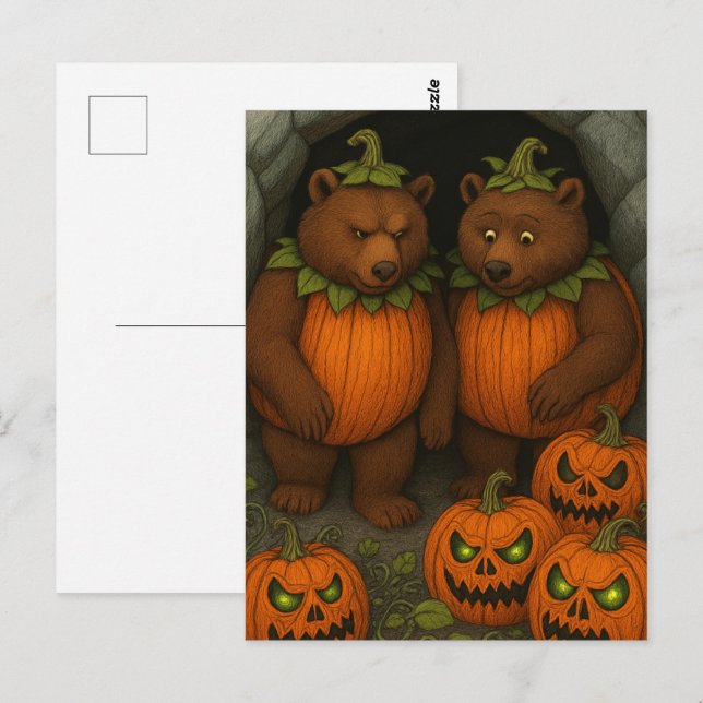 Bear Couple Costumes Postkarte (Vorne/Hinten)