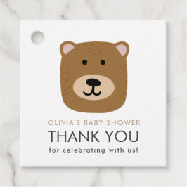 Bear cub Baby Dusche Danke Karte Geschenkanhänger