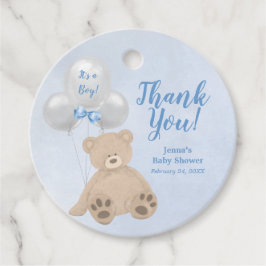 Bear Cub Boy Babydusche Danke Geschenkanhänger