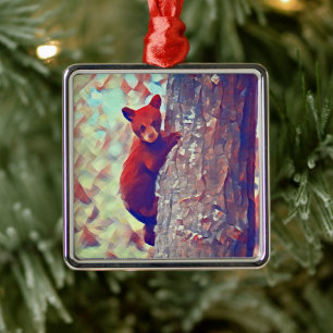 Bear cub Kletterbaum Ornament Aus Metall