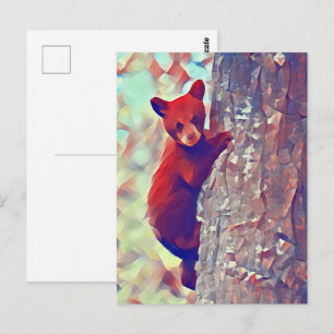 Bear cub Kletterbaum Postkarte