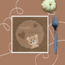 Bear Cub Woodland Thema Kinderdusche Papier Napkin