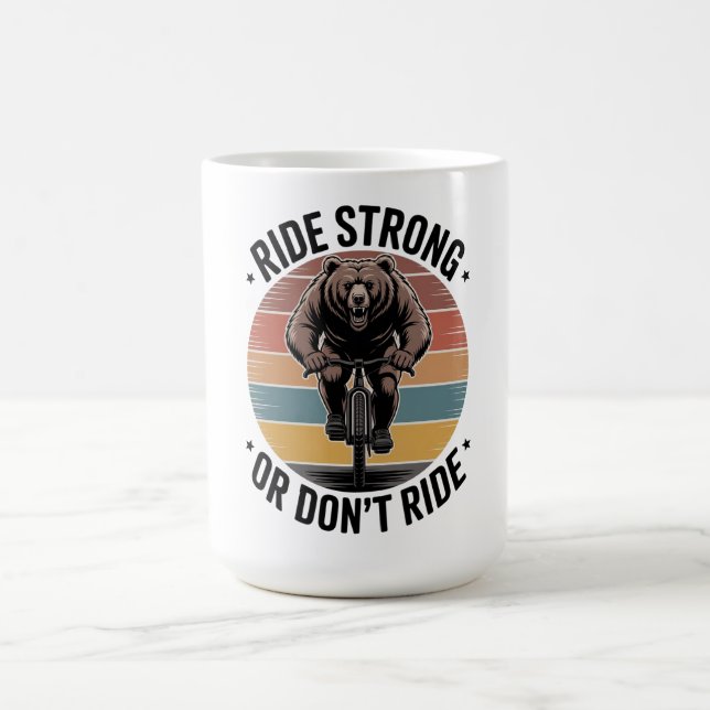 Bear Cycling Vintage Sunset Biker Design Kaffeetasse (Mittel)