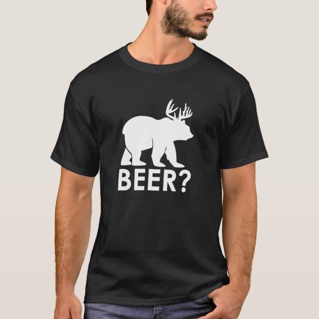 Bear Deer Beer Funny T-Shirt (Vorderseite)