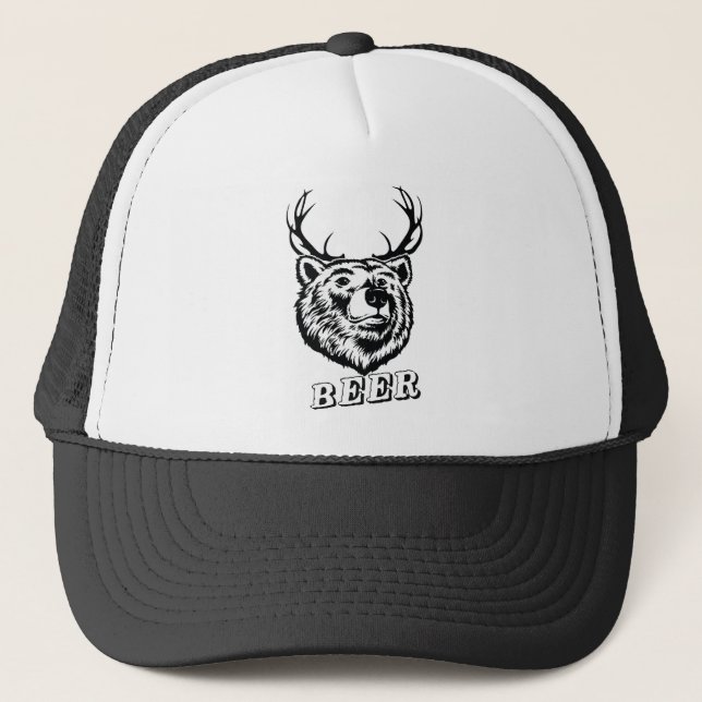 Bear + Deer = Beer? Truckerkappe (Vorderseite)