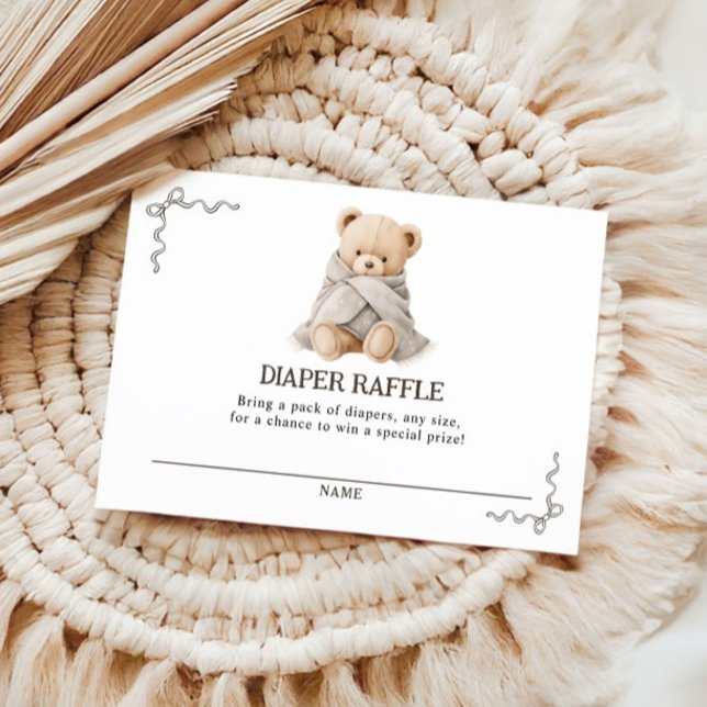 Bear Diaper Raffle Card  Begleitkarte (Von Creator hochgeladen)