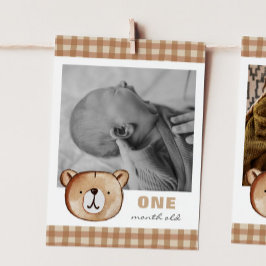Bear Editable Monthly Foto Banner Card Einladung