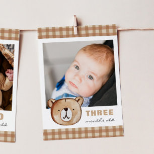 Bear Editable Monthly Foto Banner Card Einladung