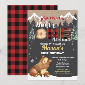 Bear erste Geburtstagsfeier Wintermonate auf der R Einladung