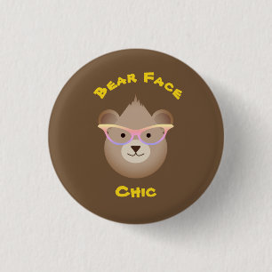 Bear Face Chic Button