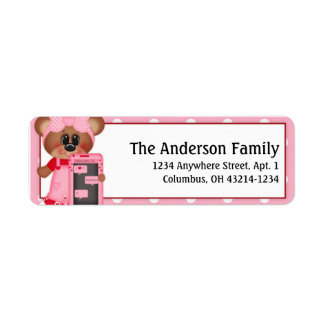Bear First Valentine Day Address Labels d2
