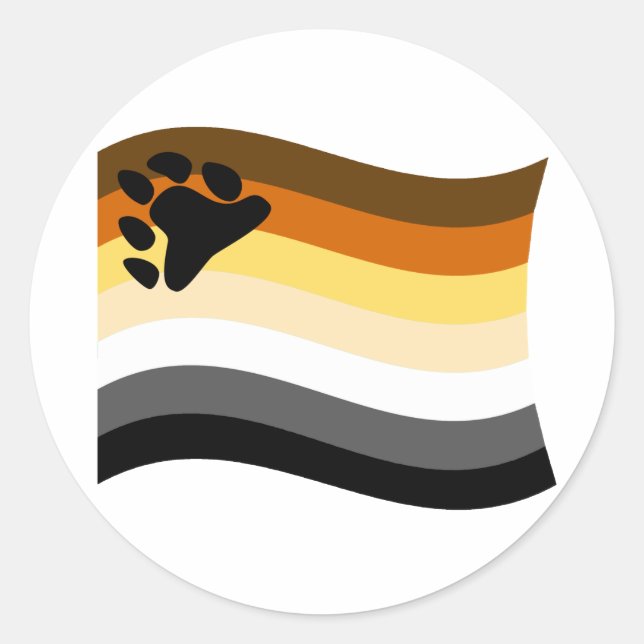 BEAR FLAG WAVING RUNDER AUFKLEBER (Vorderseite)