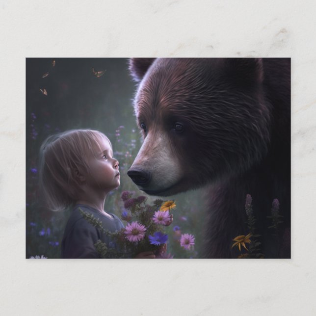 Bear-Fleur-Postkarten Postkarte (Vorderseite)