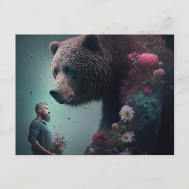 Bear-Fleur-Postkarten Postkarte (Vorderseite)