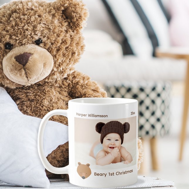 Bear Foto Baby First Christmas Kaffeetasse (Von Creator hochgeladen)