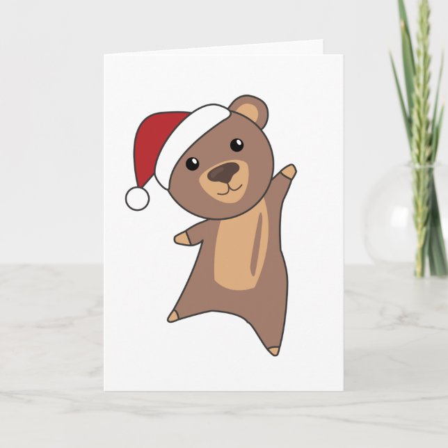 Bear Frohe Weihnachten Winter Tiere Bären Karte (Vorderseite)