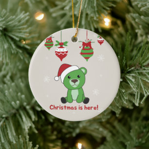 Bear Frohe Weihnachts-Wintertiere Bears Keramik Ornament
