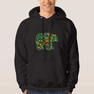 Bear Funny Puzzle Tiere Autismus Bewusstsein Hoodie