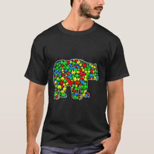 Bear Funny Puzzle Tiere Autismus Bewusstsein T-Shirt