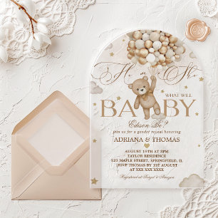 Bear Gender Reveal Acryleinladungen