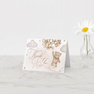 Bear Gender Reveal Baby Dusche Vielen Dank Karte