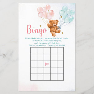 Bear Gender Reveal Balloon Bingo Games