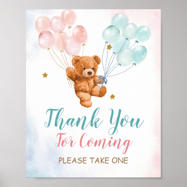 Bear Gender Reveal Vielen Dank für Ihr Interesse a Poster (Vorne)