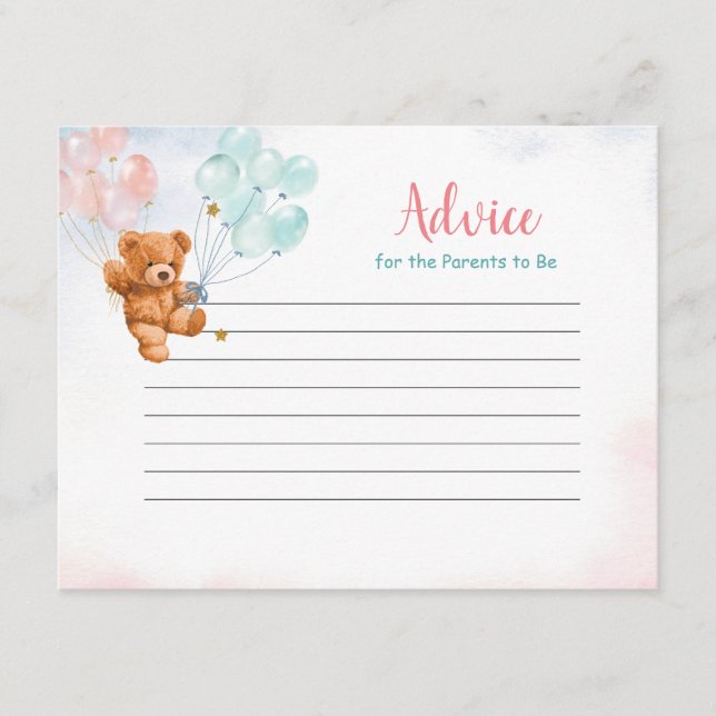 Bear Genre Reveillez Balloon Gold Star Carte conse (Devant)