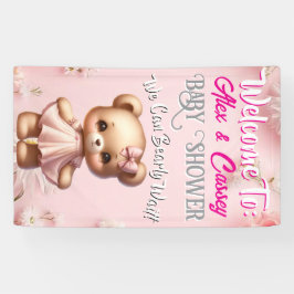 Bear Girl Baby Shower Banner