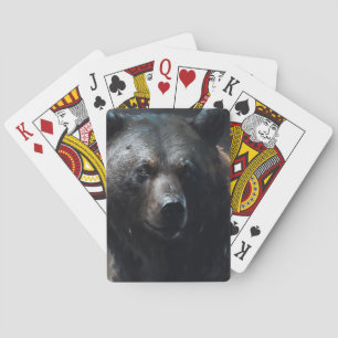 Bear Grizzly Portrait Art Collection Spielkarten